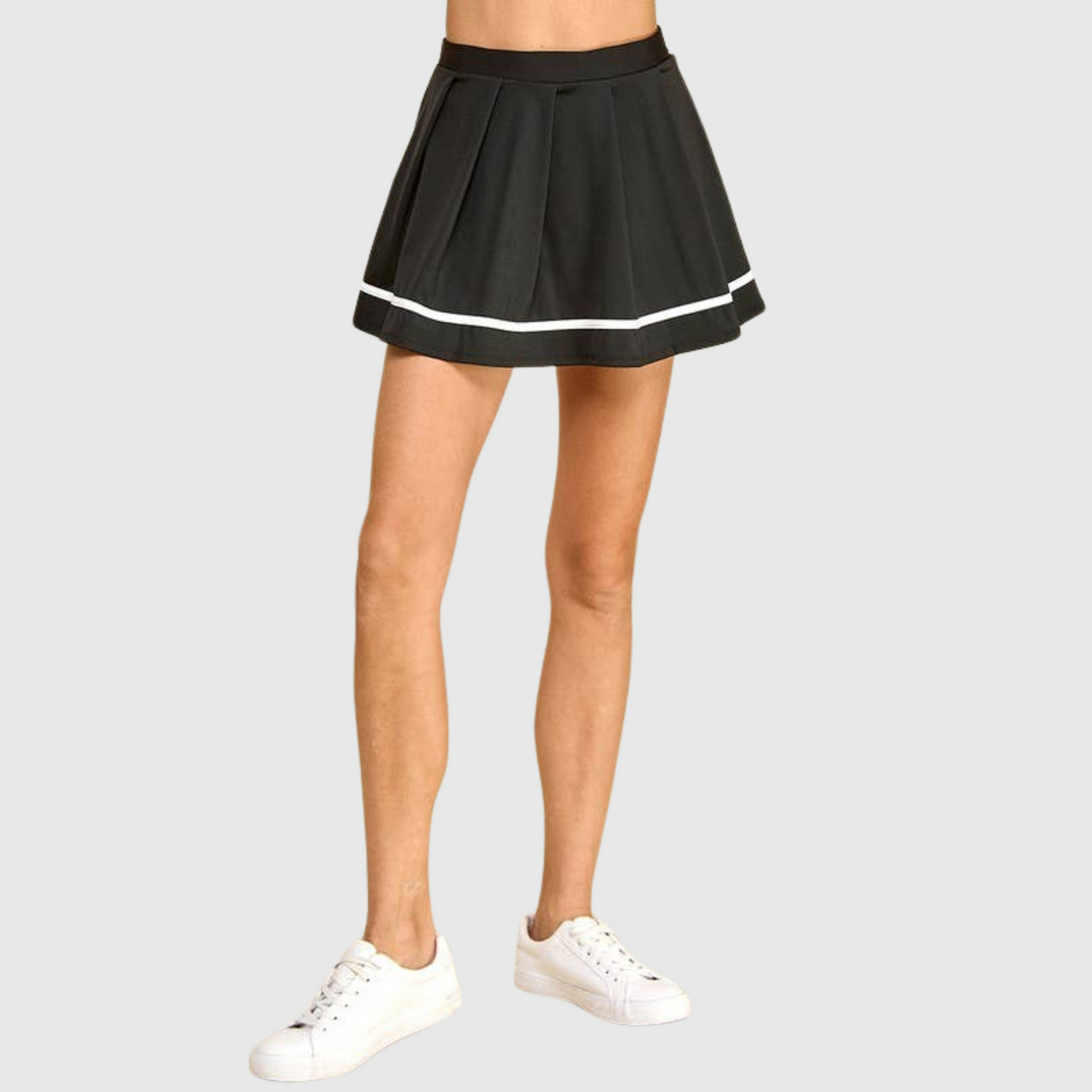 Pleated Accent Skirt in Black