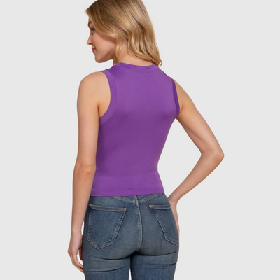 Crew Neck Tank in Bright Purple