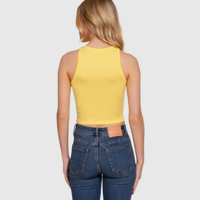 Halter Neck Crop in Light Yellow