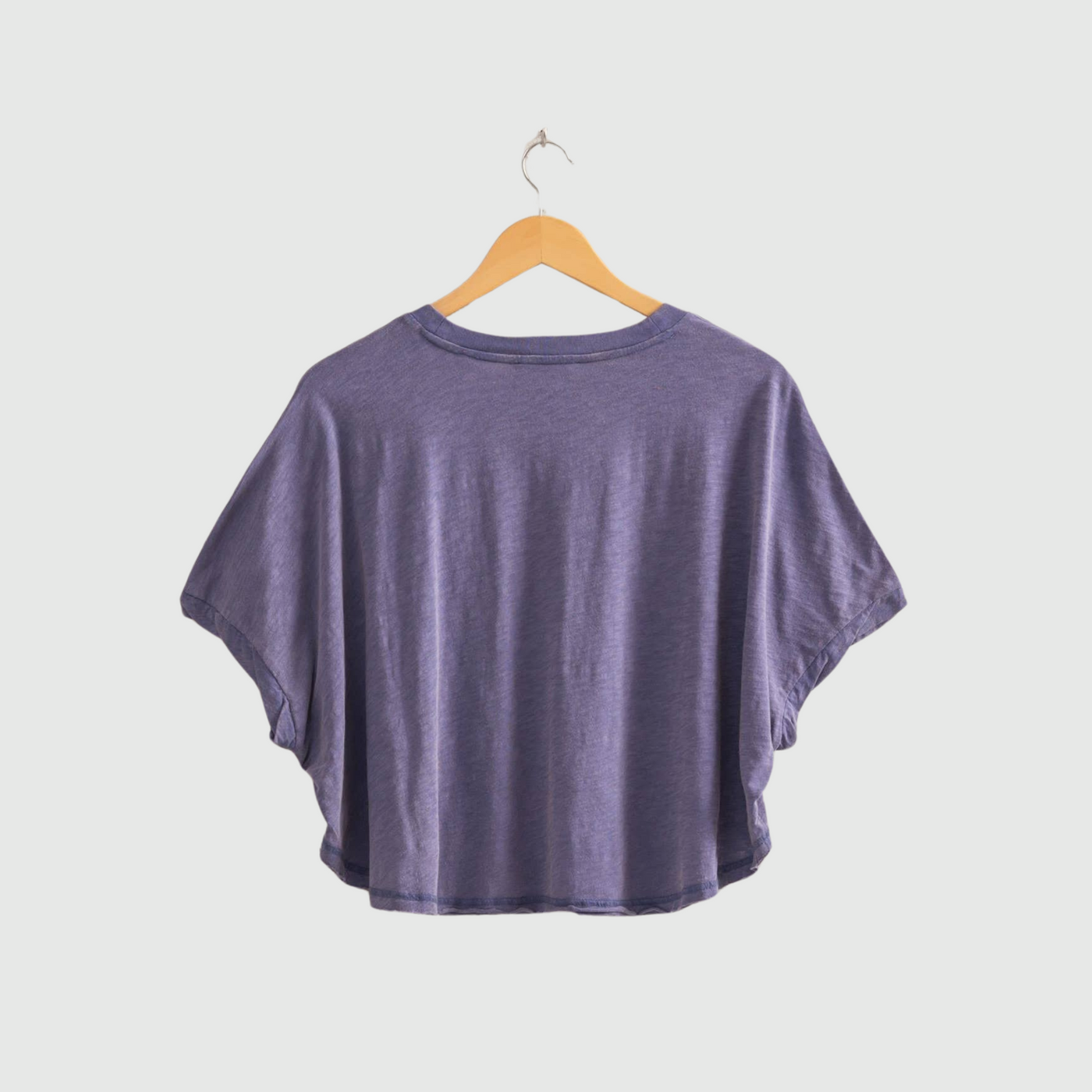 Boxy Cropped Tee in Dusty Indigo