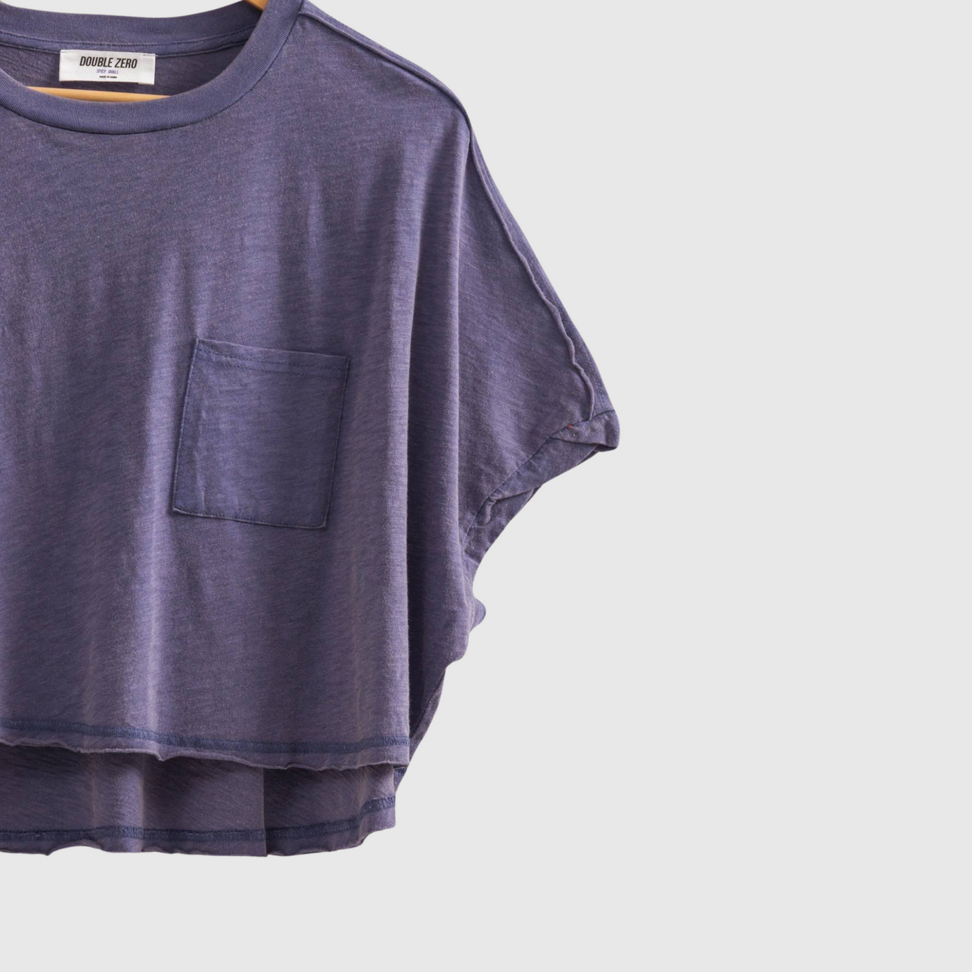 Boxy Cropped Tee in Dusty Indigo