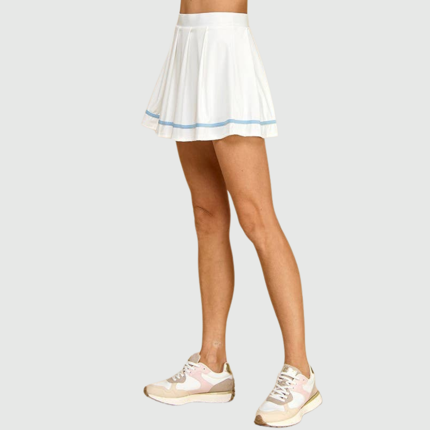 Pleated Accented Skirt in White