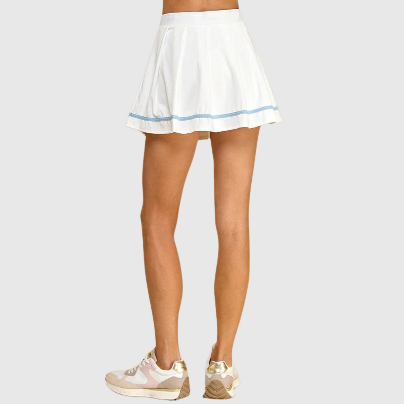 Pleated Accented Skirt in White