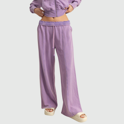 Wide Leg Sweatpants in Wisteria