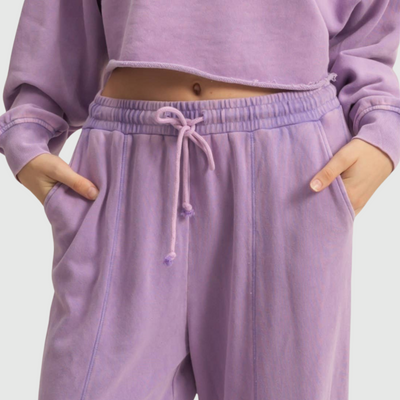 Wide Leg Sweatpants in Wisteria