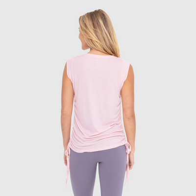 Side Cinch Muscle Tank in Rose