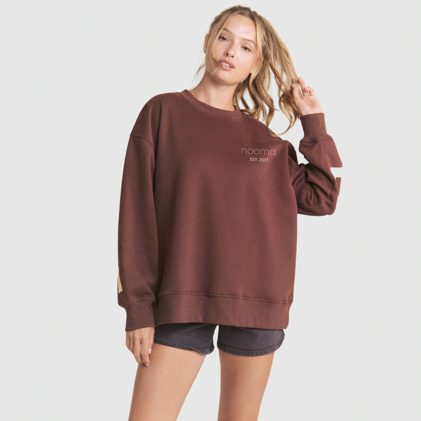 Be Yourself Oversized Sweatshirt in Brown