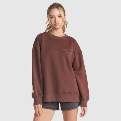 Be Yourself Oversized Sweatshirt in Brown