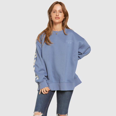 Be Yourself Oversized Sweatshirt in Washed Blue