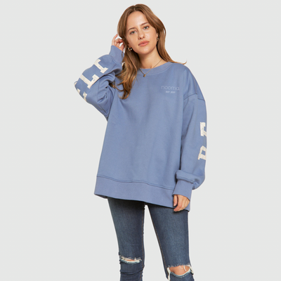 Be Yourself Oversized Sweatshirt in Washed Blue