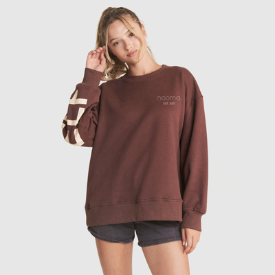 Be Yourself Oversized Sweatshirt in Brown