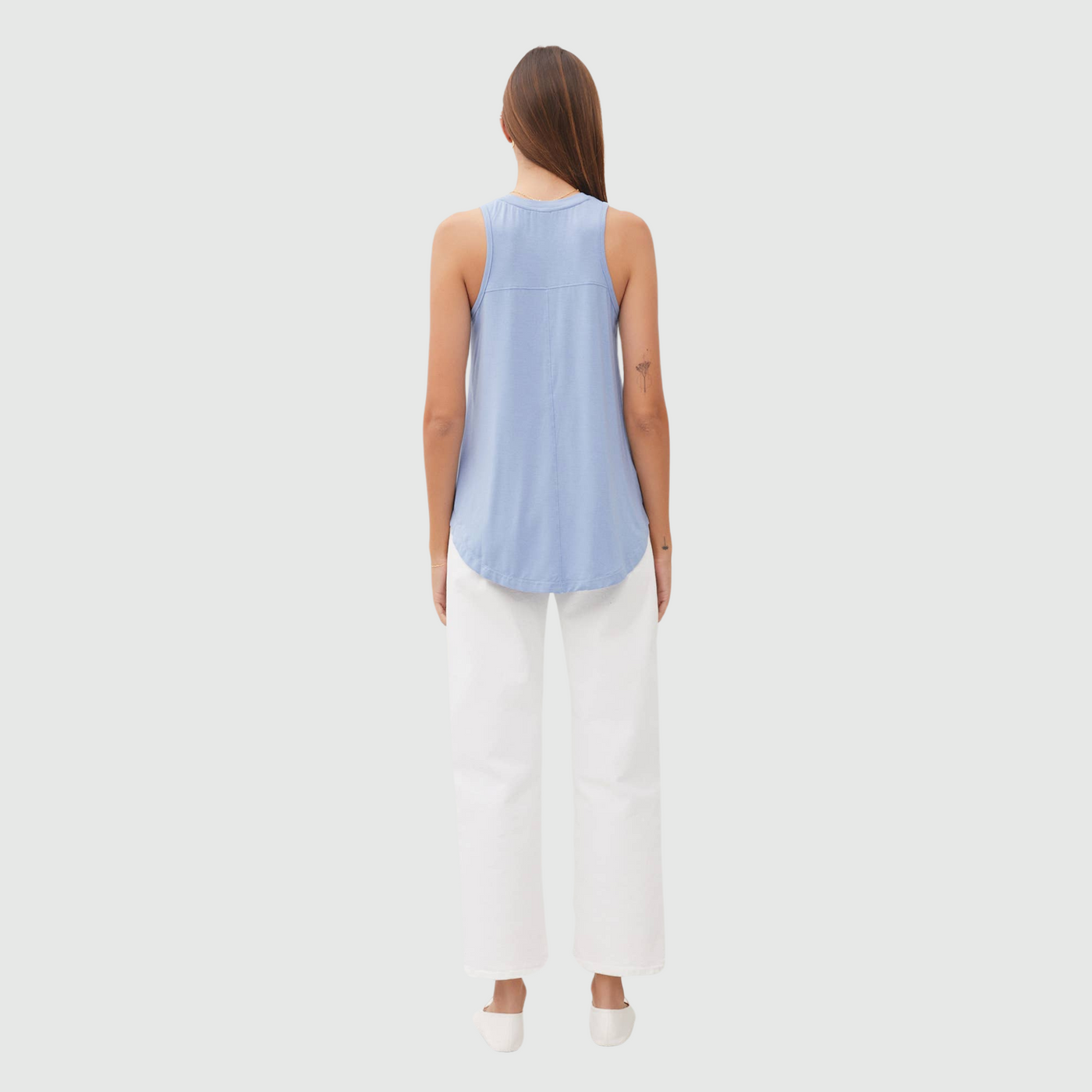 V-Neck Flowy Tank in Blue