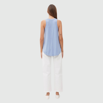 V-Neck Flowy Tank in Blue