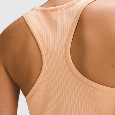 Ebb to Street Cropped Racerback Tank Top in Peach Bellini
