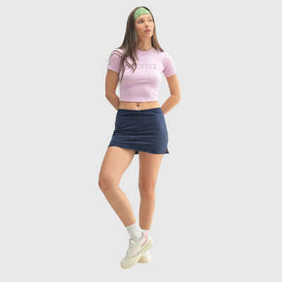 Ribbed Crop Tee in Lilac