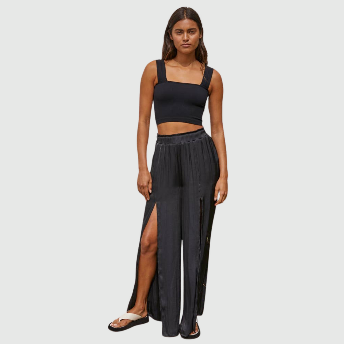 Black Square Neck Tank