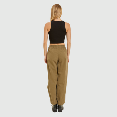 High Neck Cropped Tank in Black