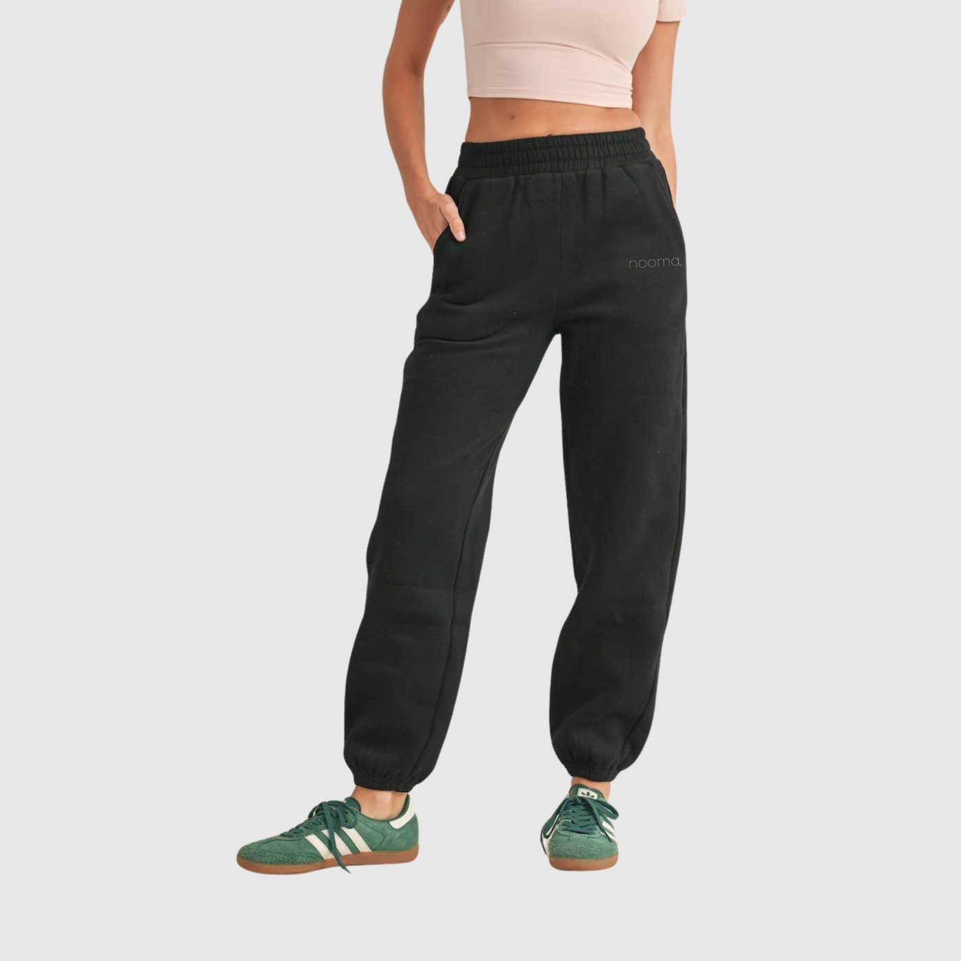 Fleece Jogger Sweatpants in Black