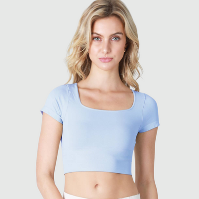Cap Sleeve Tank Top in Cashmere Blue
