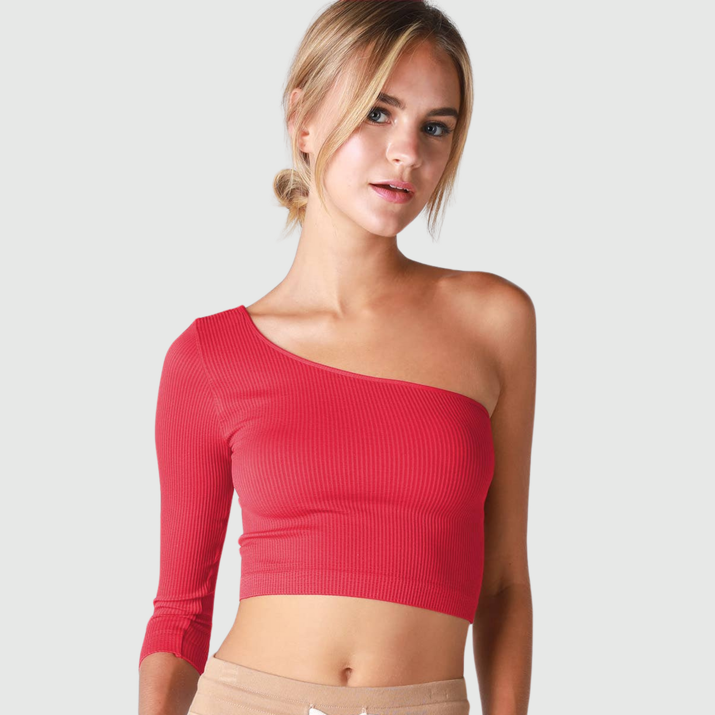 Viva Magenta One Shoulder Crop