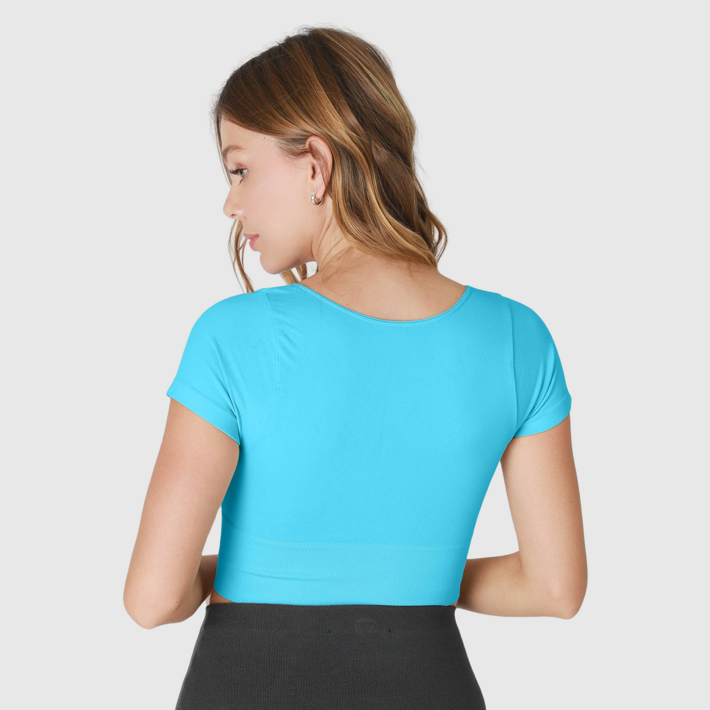 Cap Sleeve Square Neck Top in Horizon Blue