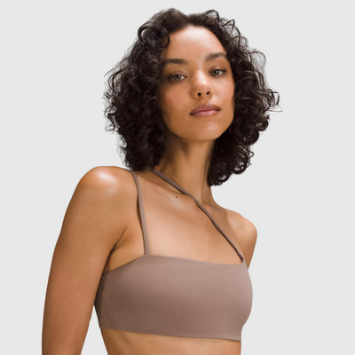 Nulu Strappy One-Shoulder Bra in Taupetastic