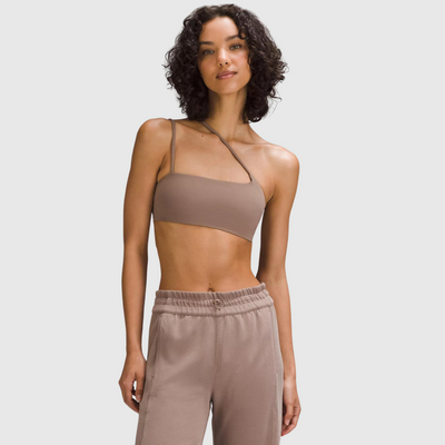 Nulu Strappy One-Shoulder Bra in Taupetastic