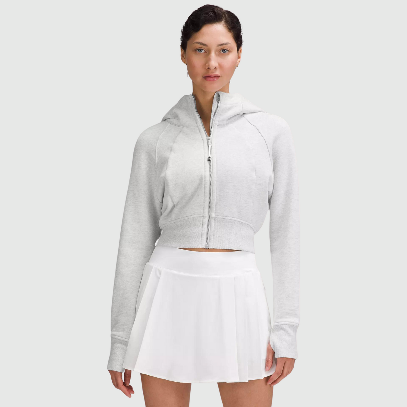 lululemon Scuba Full-Zip Cropped Hoodie in Heathered