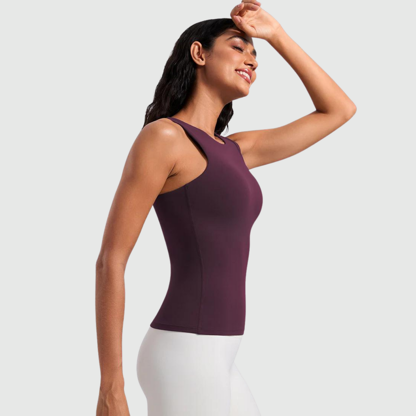 Butterluxe High Neck Tank Top in Deep Purple