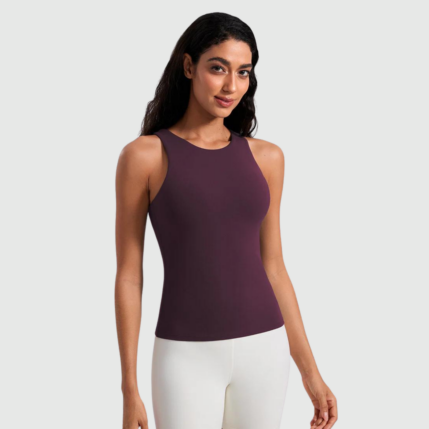 Butterluxe High Neck Tank Top in Deep Purple