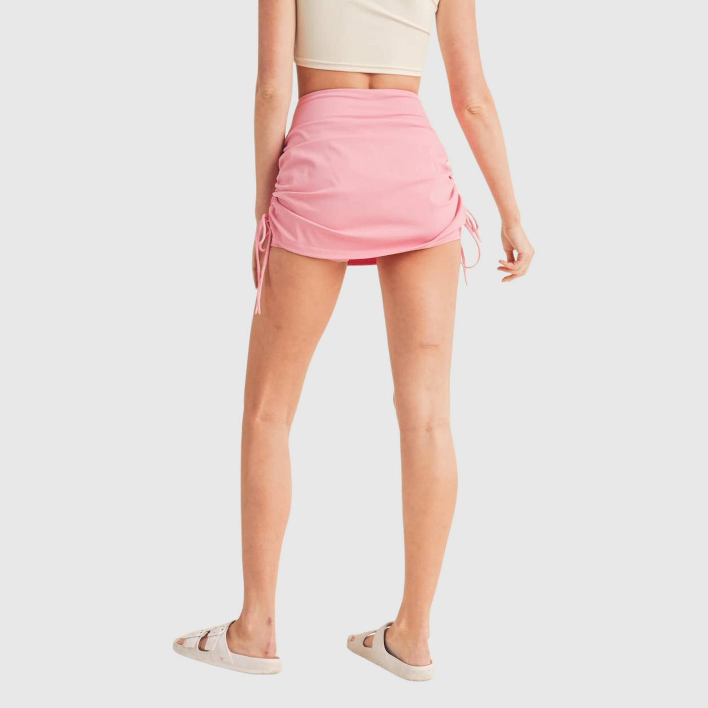 Ruched Skort in Pink